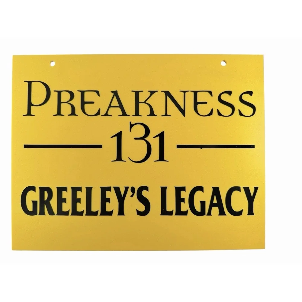 Preakness 131 Greeley's Legacy Horse Stall Sign Unique Collectable Pimlico